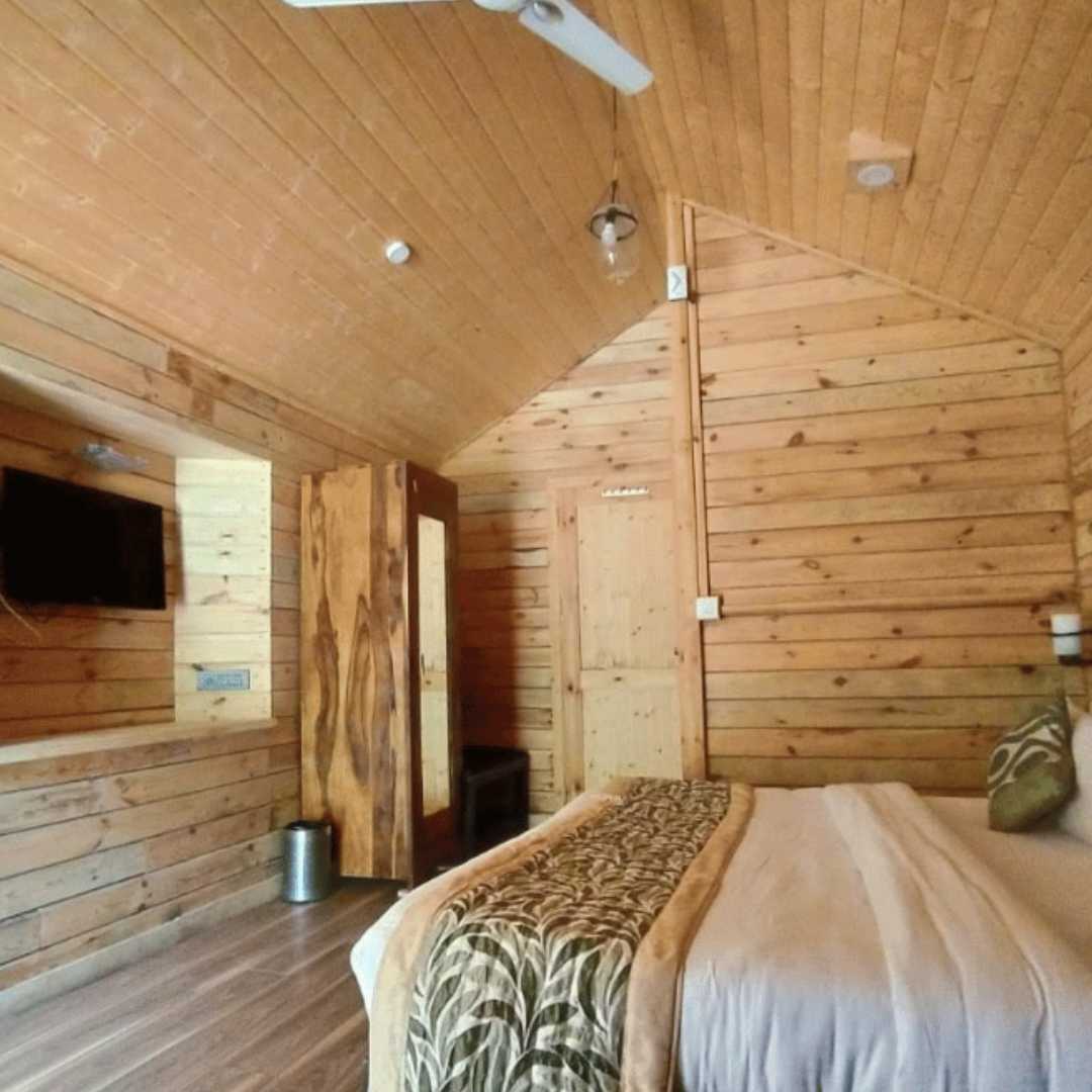 wooden cottage in resort